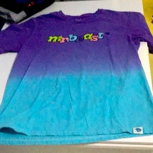 Purple & Teal Mr. Beast T-shirt, worn once, very soft.  Size YXL